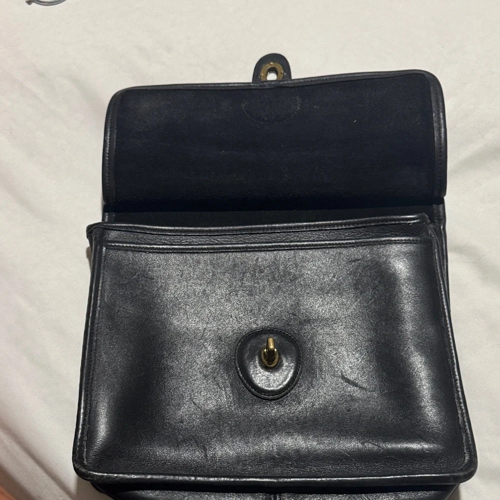 Coach Black Leather Satchel with Gold Details - Picture 6 of 6